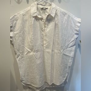 Madewell NWT Cotton White Half Button Up